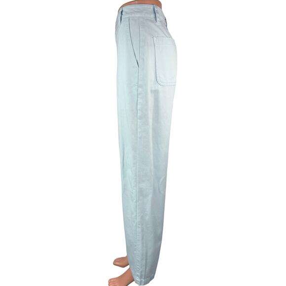 Aritzia Sun-deh Light Blue Straight Wide Leg Mid-Rise Ankle Pants Denim Jeans 2 - Picture 2 of 7